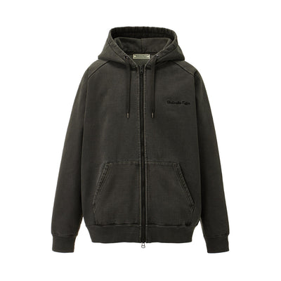 WASHED ZIP UP HOODIE