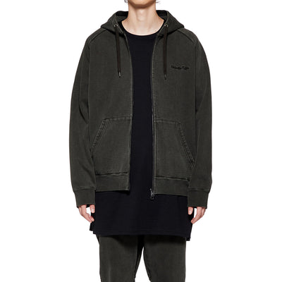 WASHED ZIP UP HOODIE